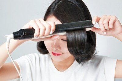 用直板夹做卷发视频