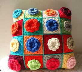 大花朵抱枕的钩织视频,温馨家居必备